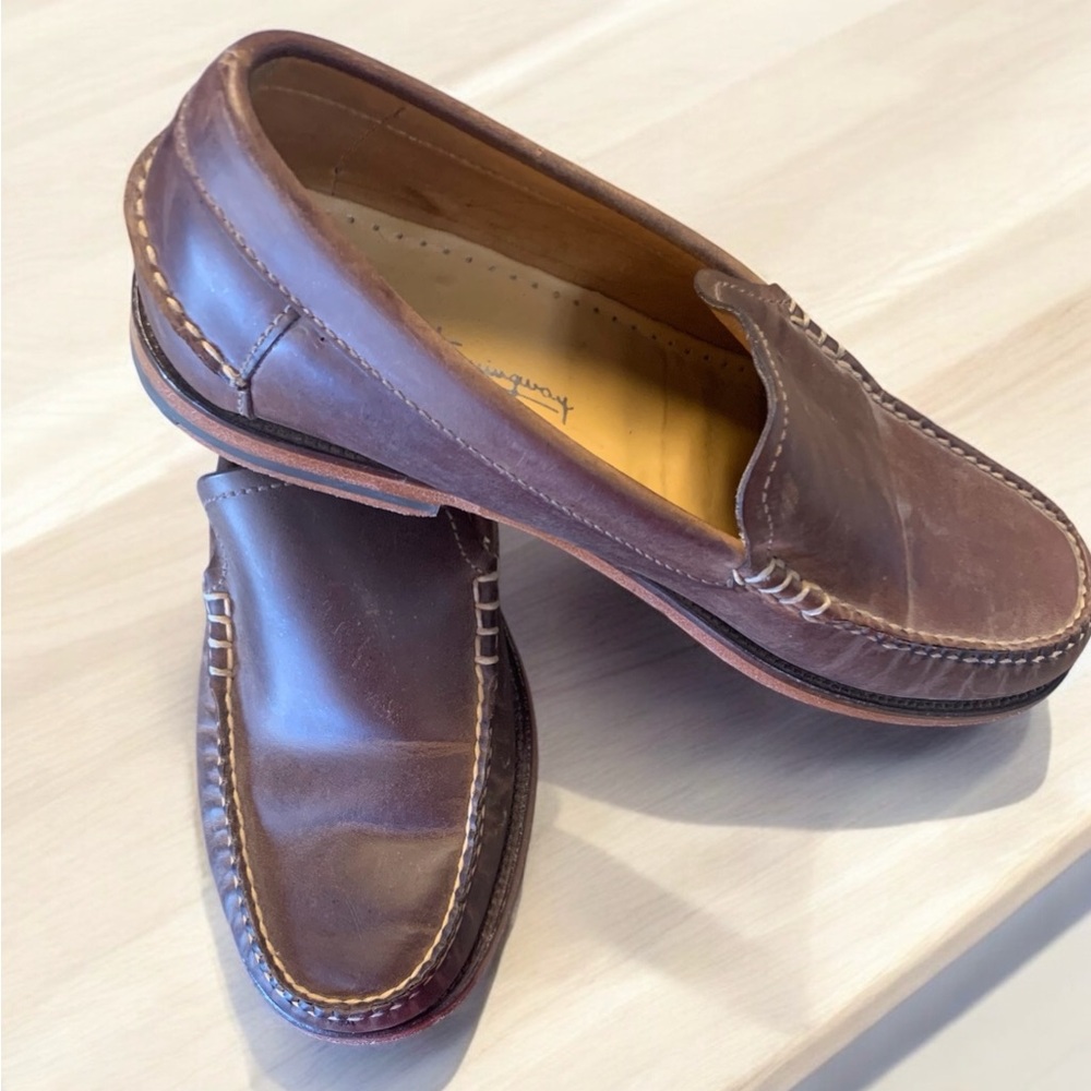 Brown Leather Loafers Ernest Hemingway men’s brown slip on shoes